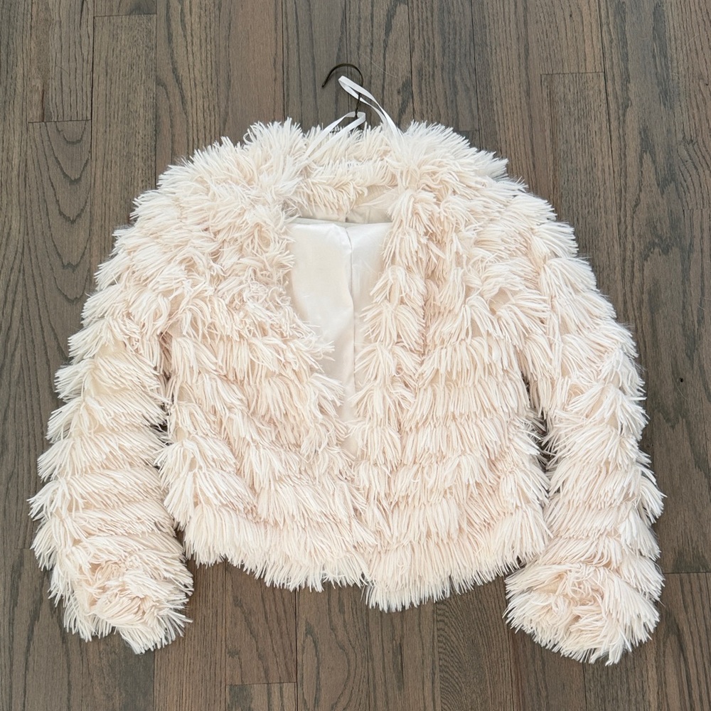 Women’s Cream Faux Fur Jacket